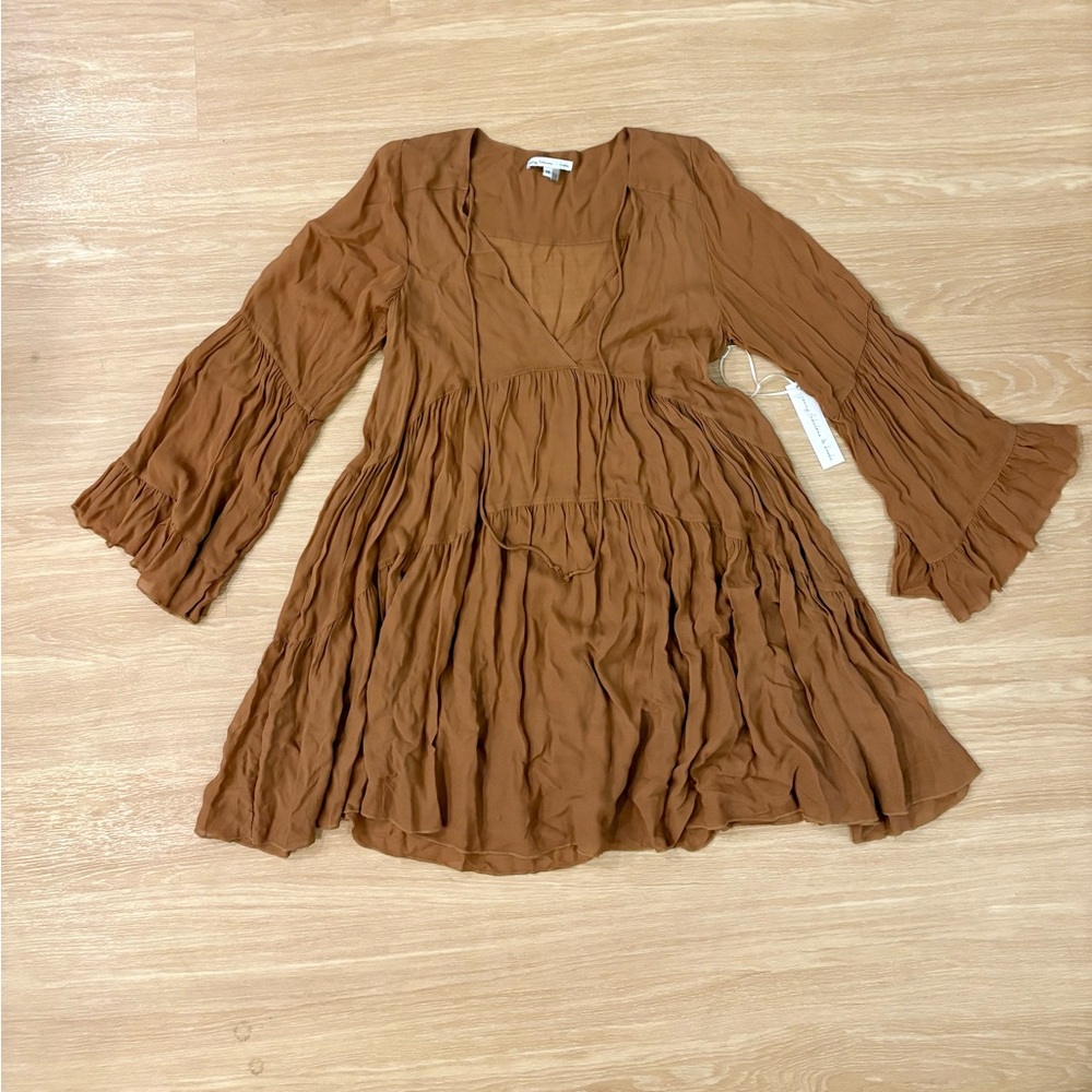 YFB Young Fabulous & Broke Sheer Bell Sleeve Dress Boho Festival M NWT